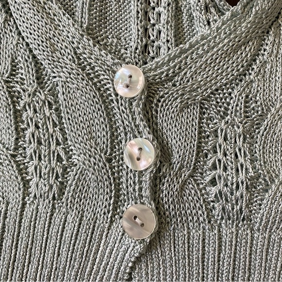 Free People Women's Light Green Knit Button-Down Tank Crop Top Size M $78 MSRP - Picture 4 of 9